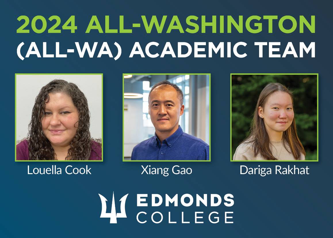 Edmonds College has three representatives on the 2024 All-Washington (All-WA) Academic Team. (Arutyun Sargsyan / Edmonds College)